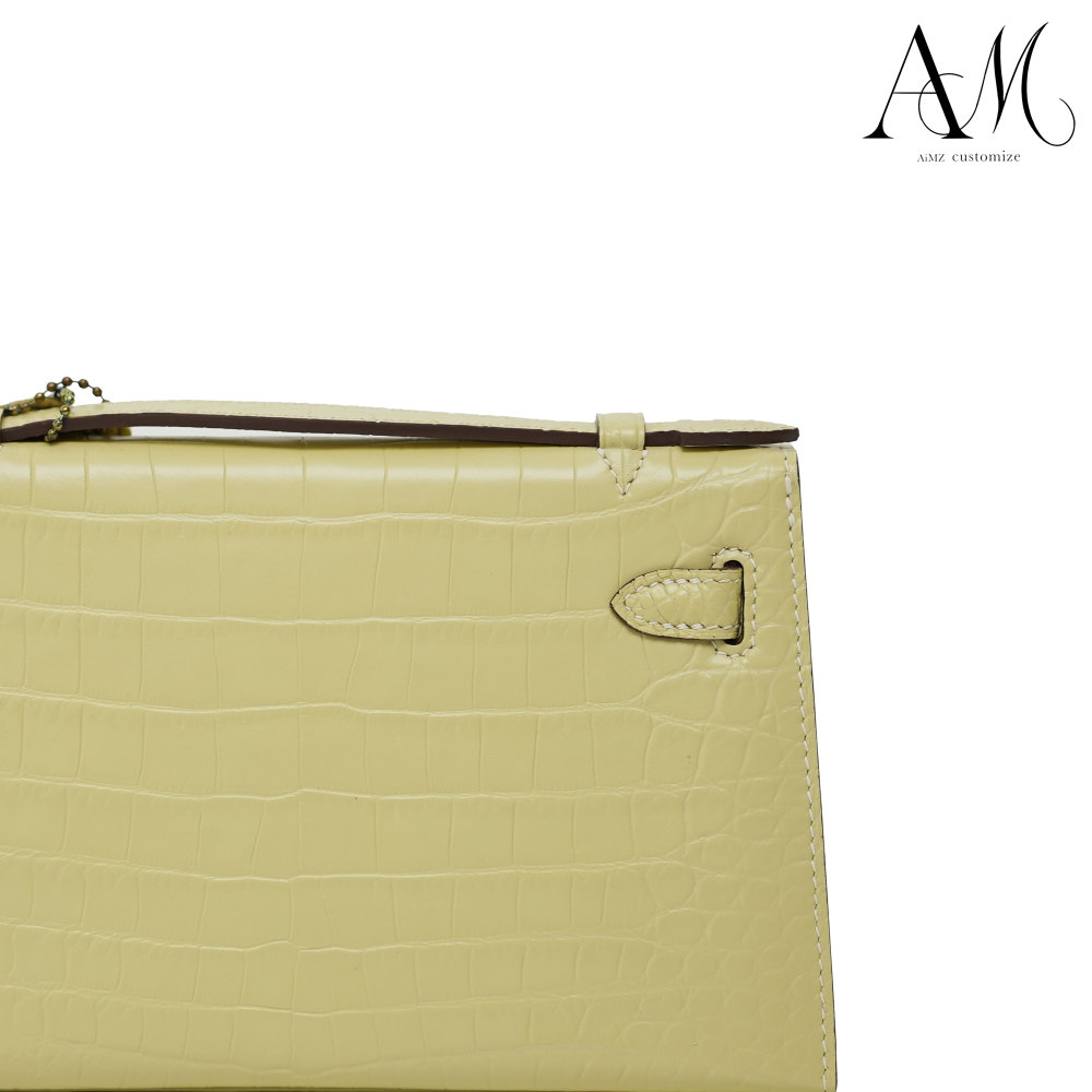 KY -  Pochette - size22 -  Nile Crocodile Skin - Handmade