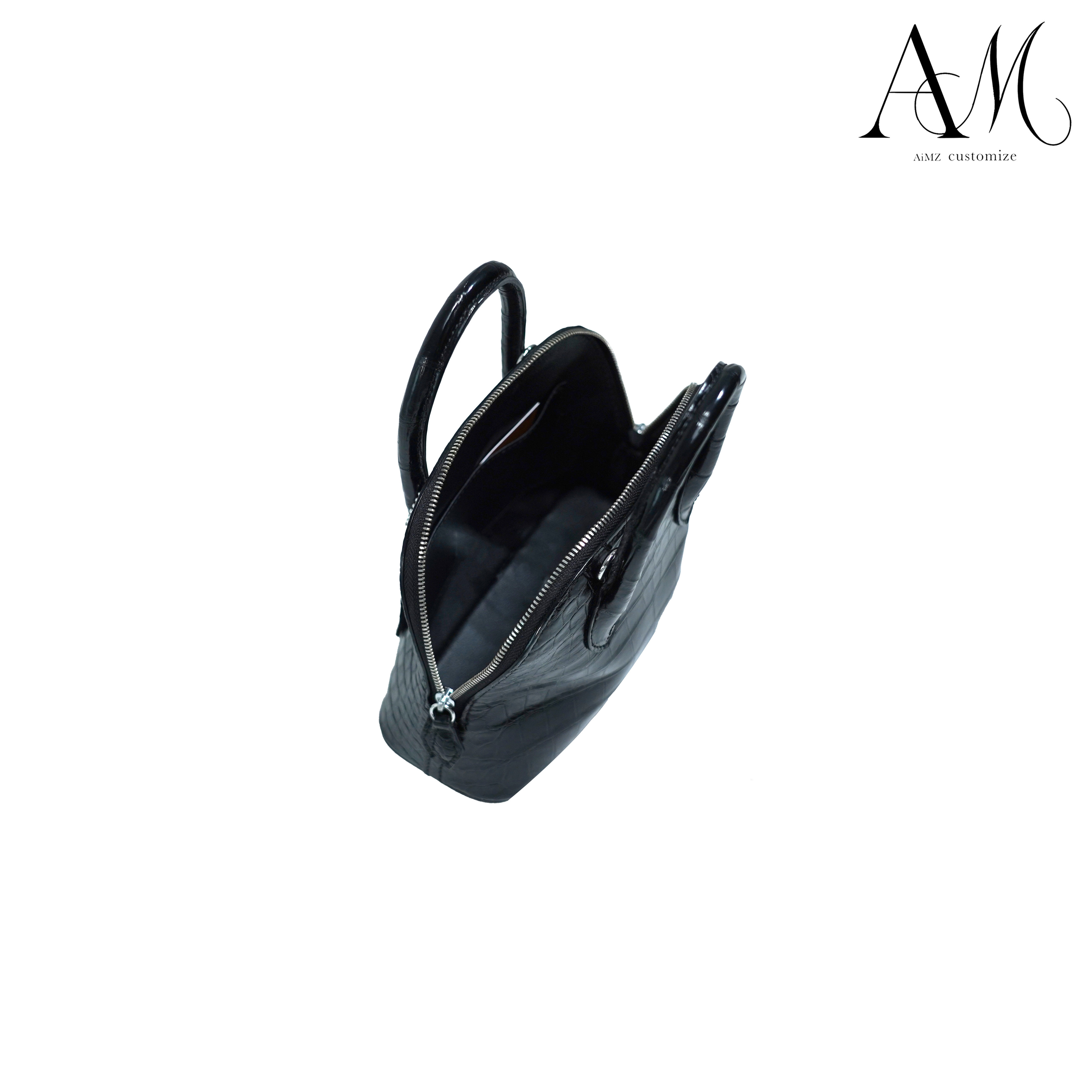 Bolide-Black glossy surface-19sizi-crocodile bag