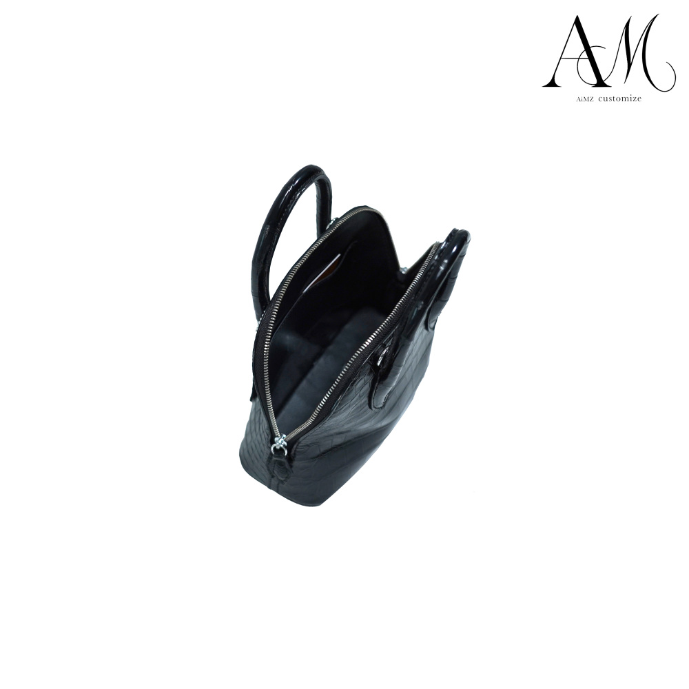 Bolide-Black glossy surface-19sizi-crocodile bag