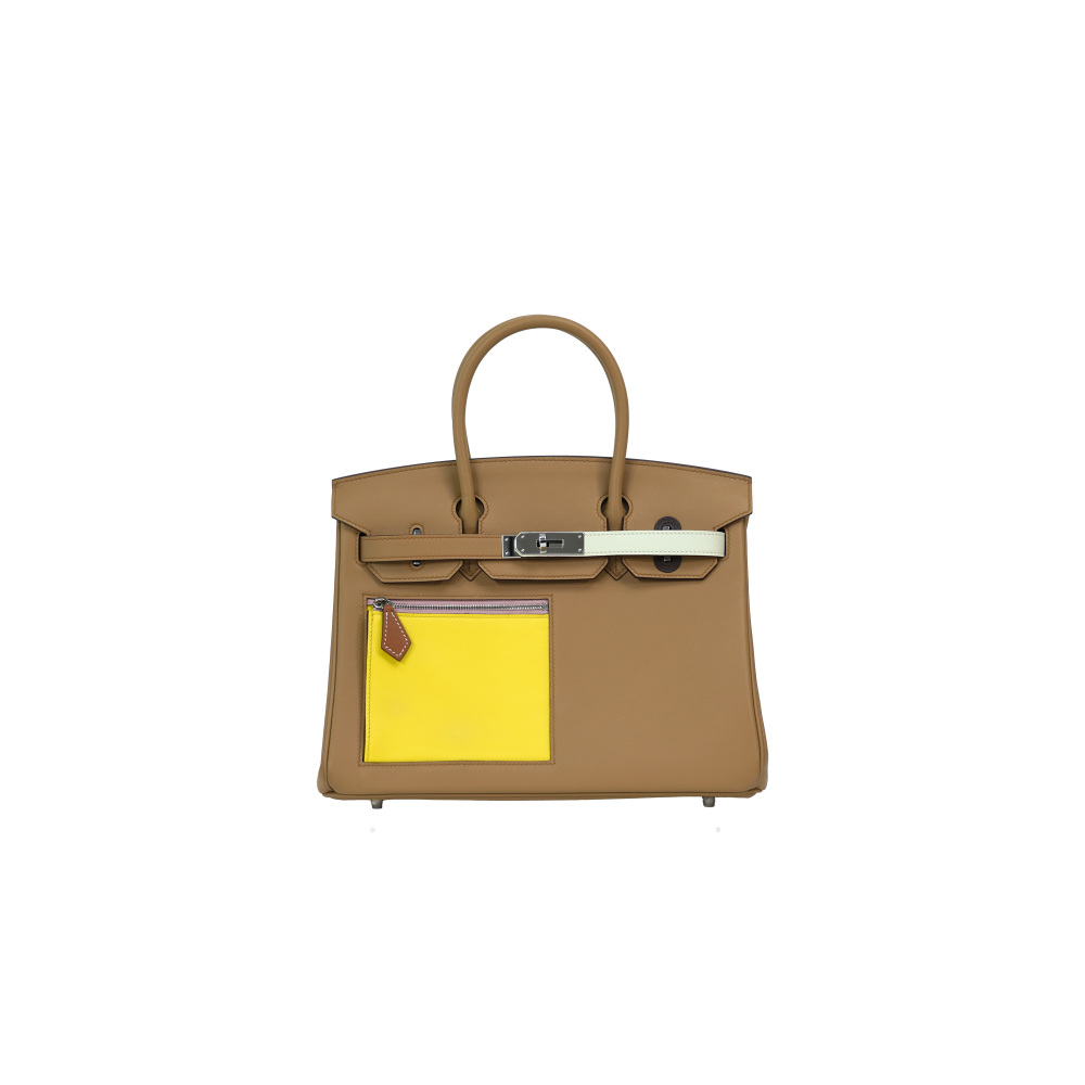 Spliced pocket Bribin 30sizi- Handheld handbag-100% handmade