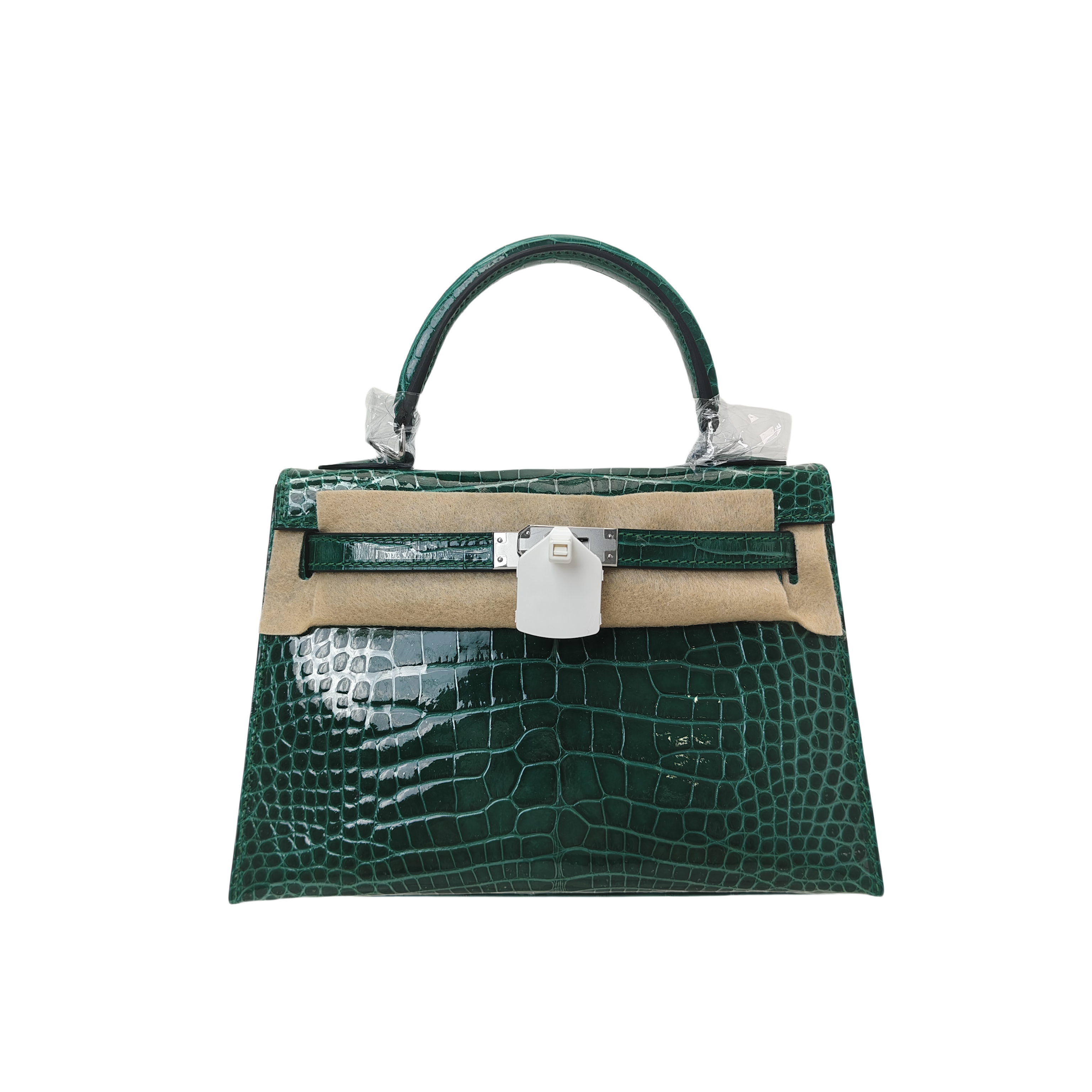 KL- crocodile skin-dark green-100% handmade