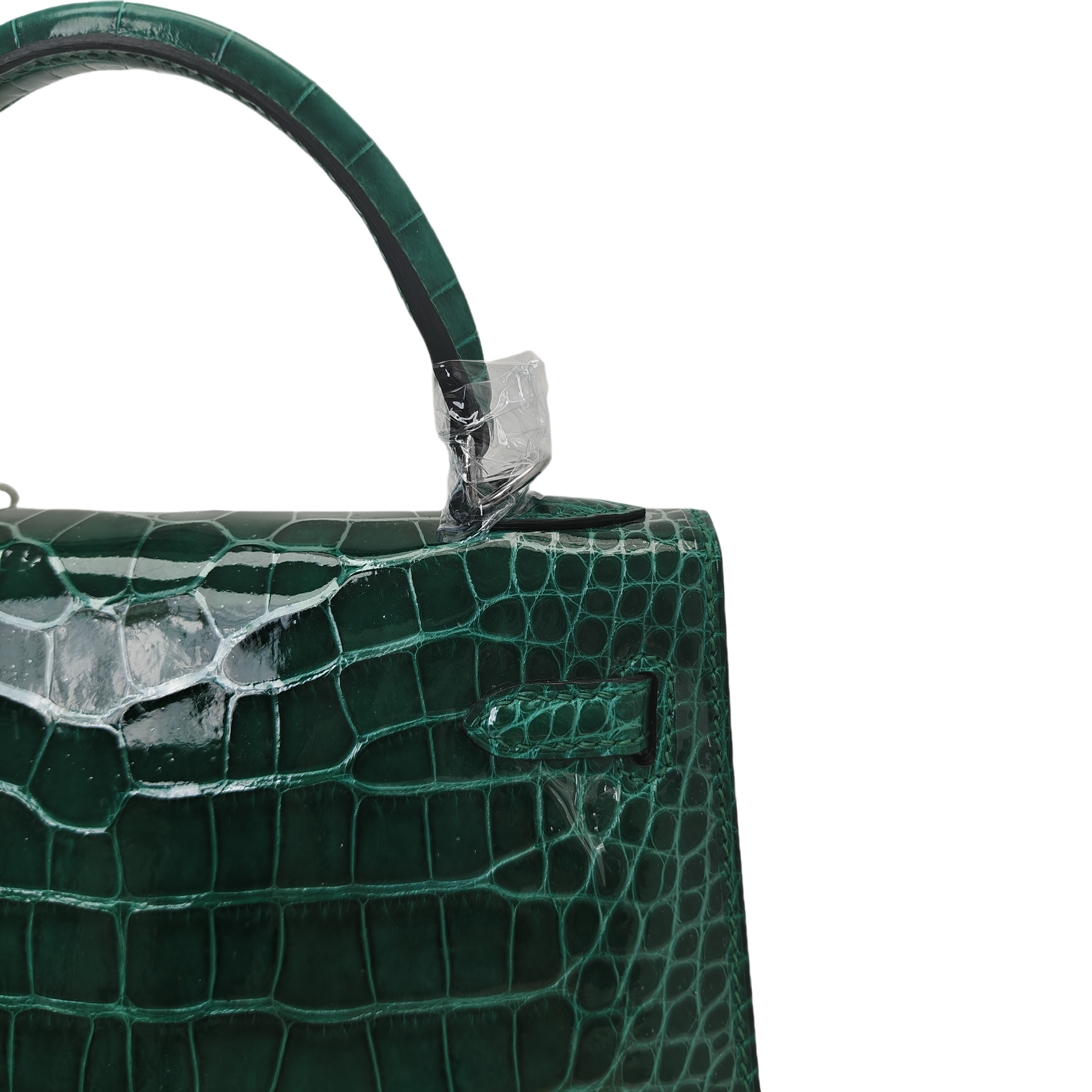KL- crocodile skin-dark green-100% handmade