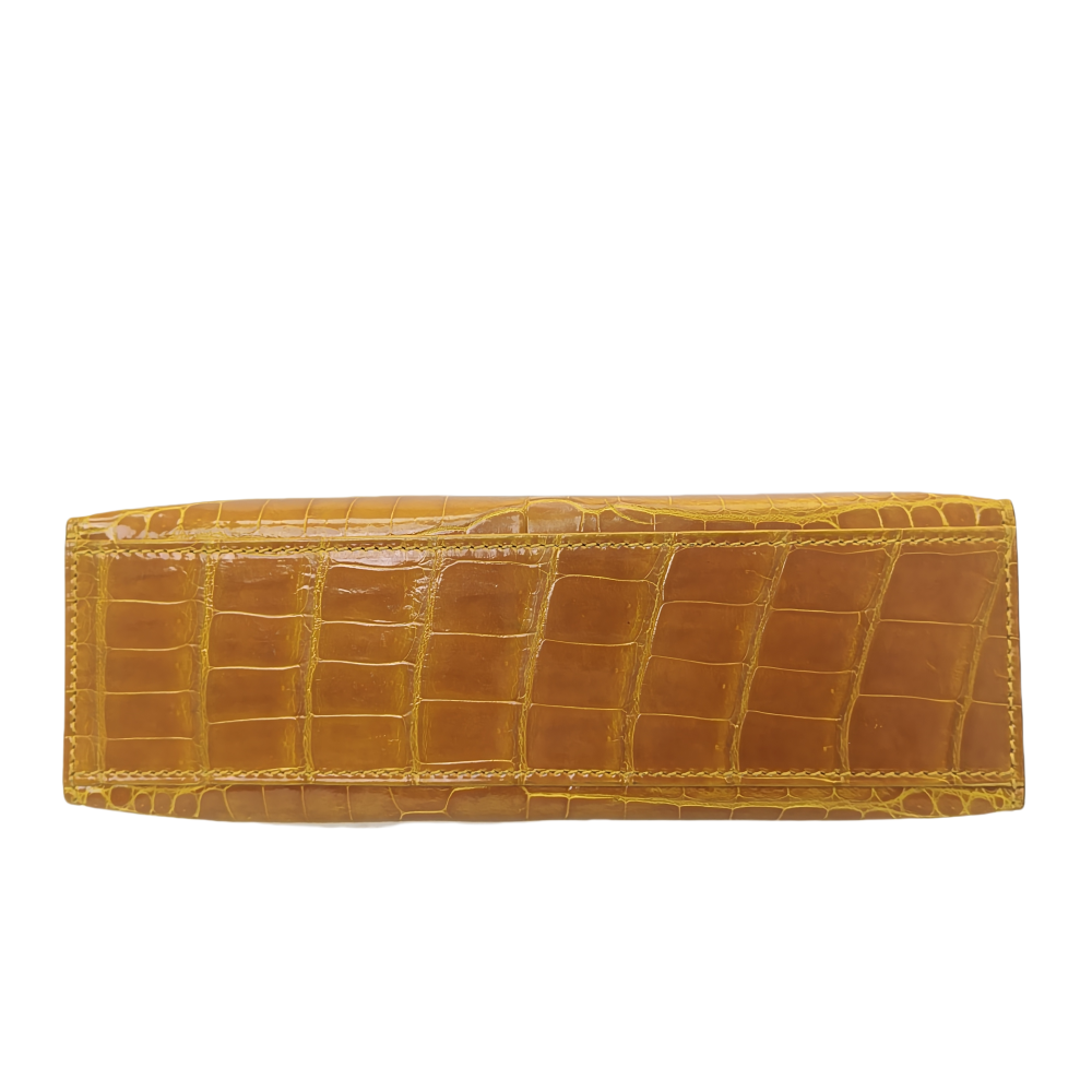 KL- Golden Brown-Crocodile Skin-22Sizi-100% handmade