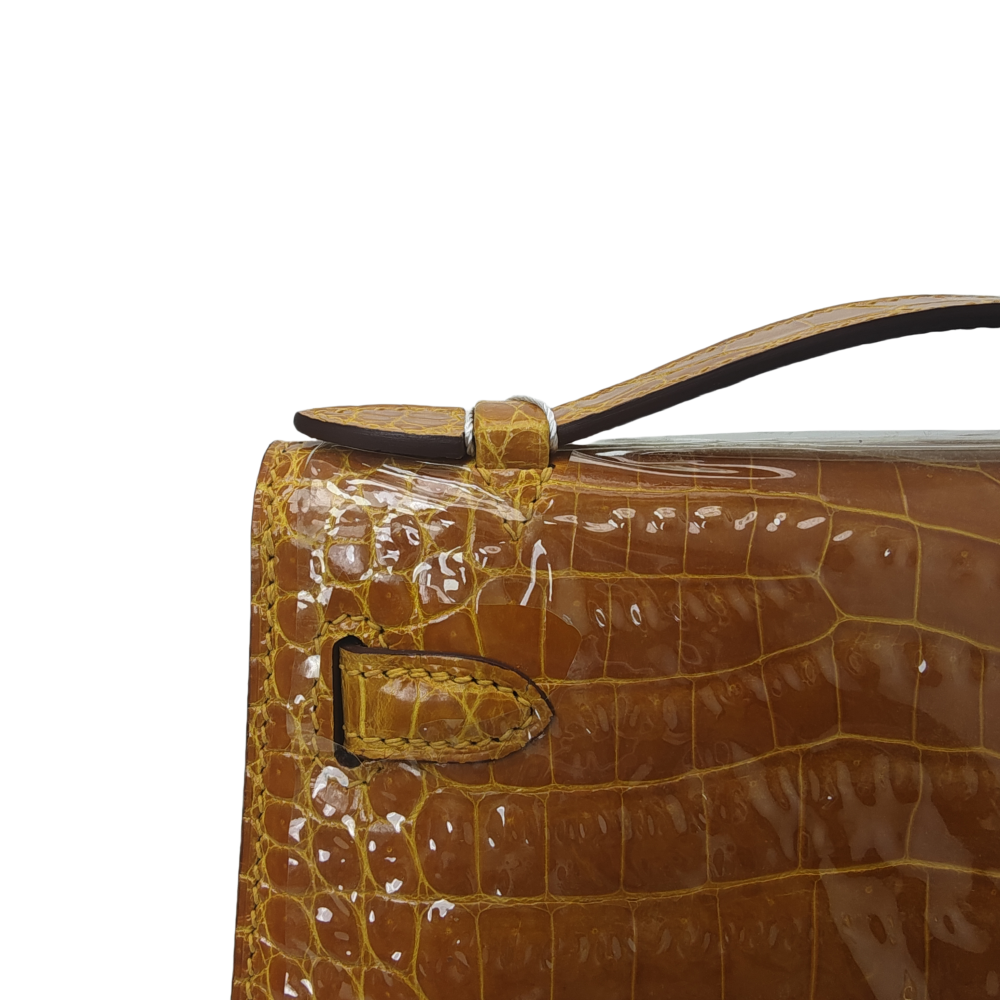 KL- Golden Brown-Crocodile Skin-22Sizi-100% handmade
