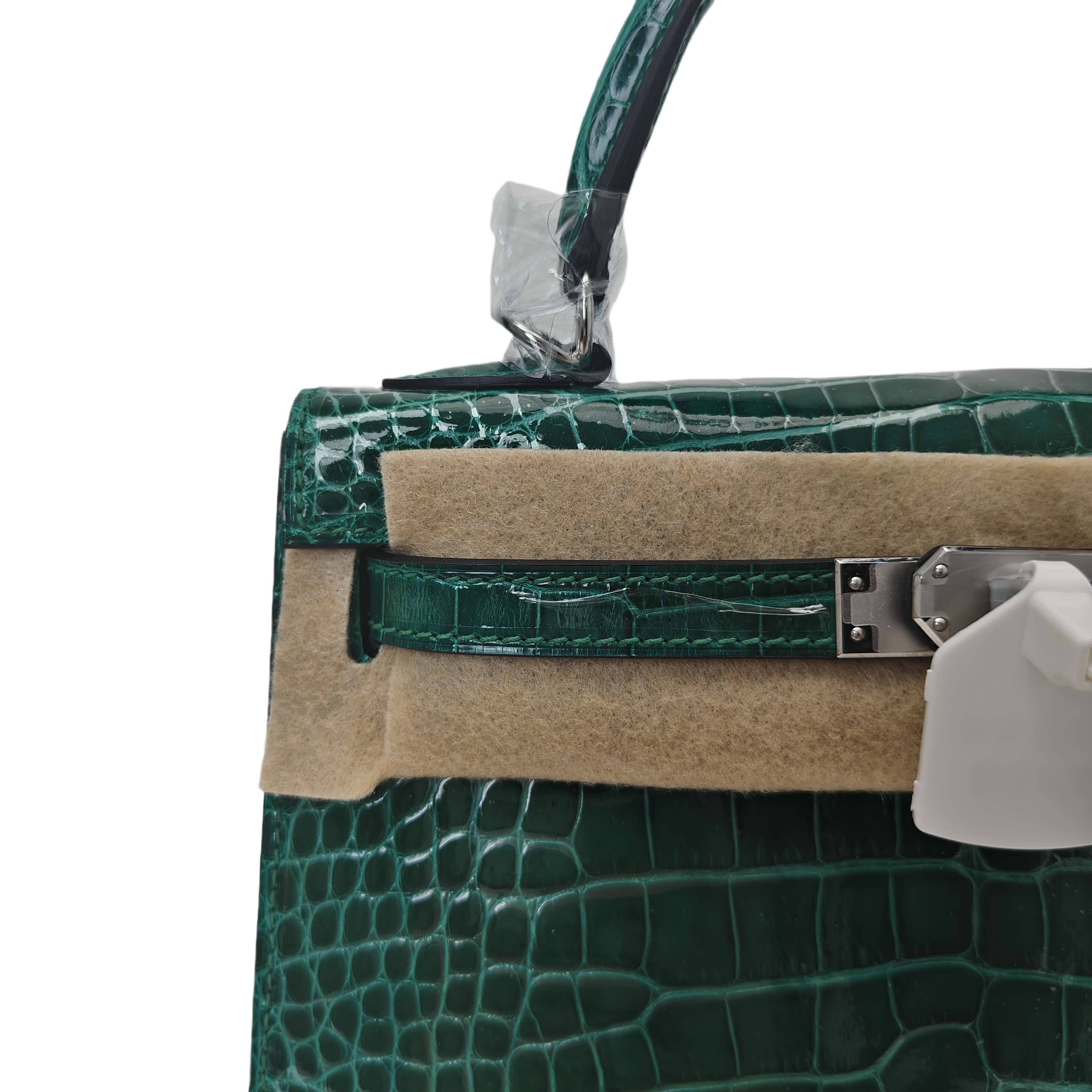 KL- crocodile skin-dark green-100% handmade