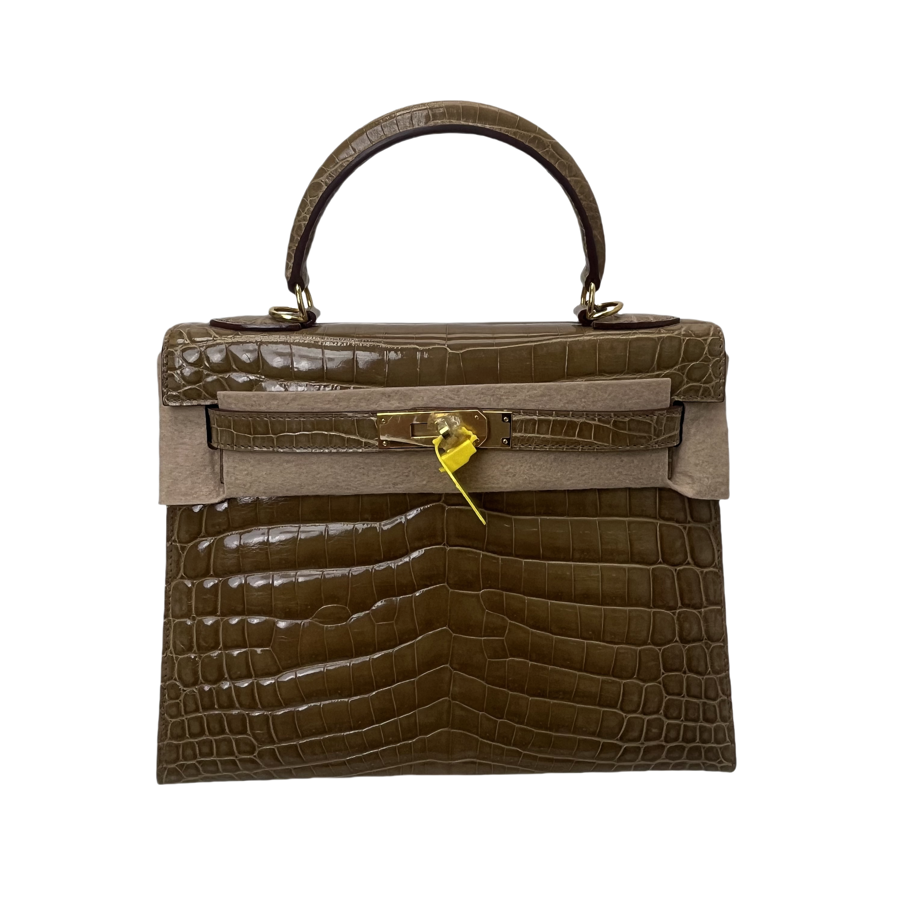Crocodile skin -KL-dark brown-portable diagonal-100% handmade