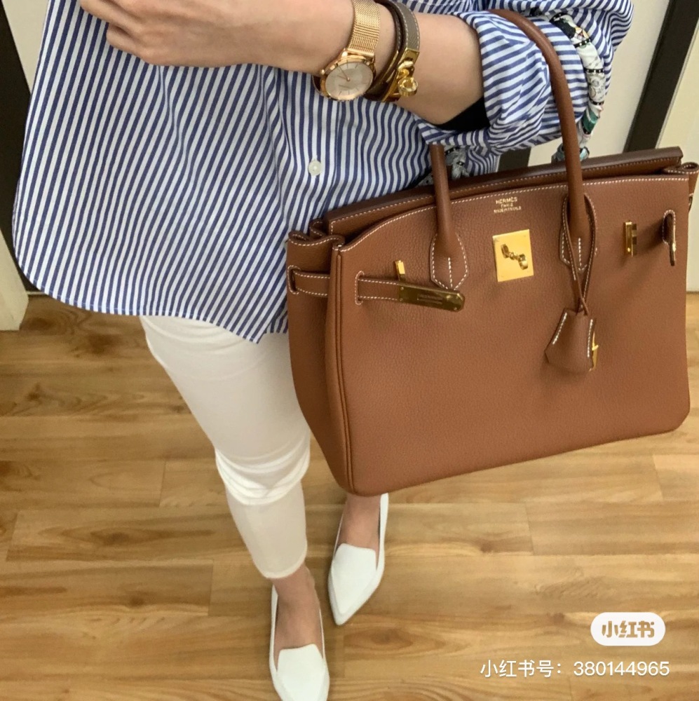 Hermes Platinum Gold Brown Super Tall