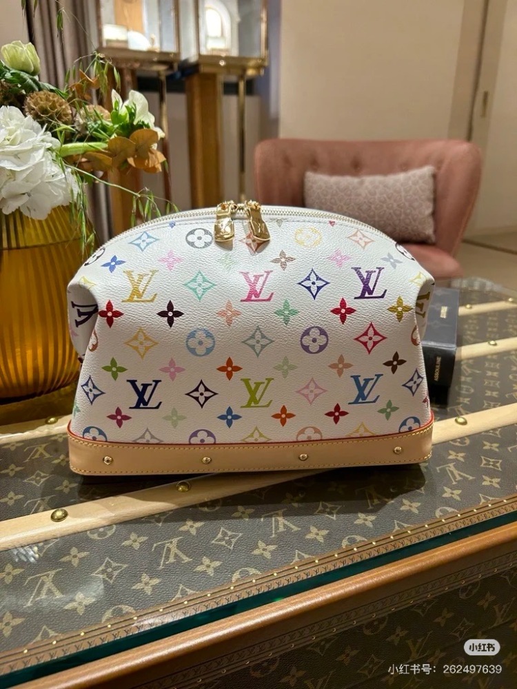 LV White Makeup Bag