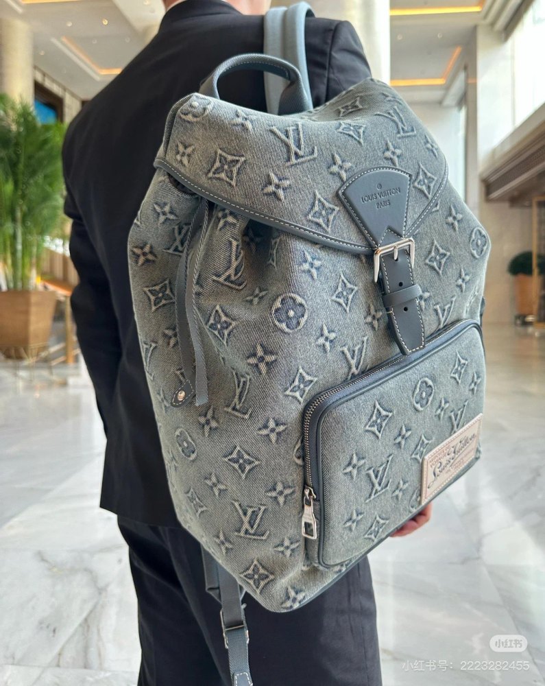 LV denim denim backpack