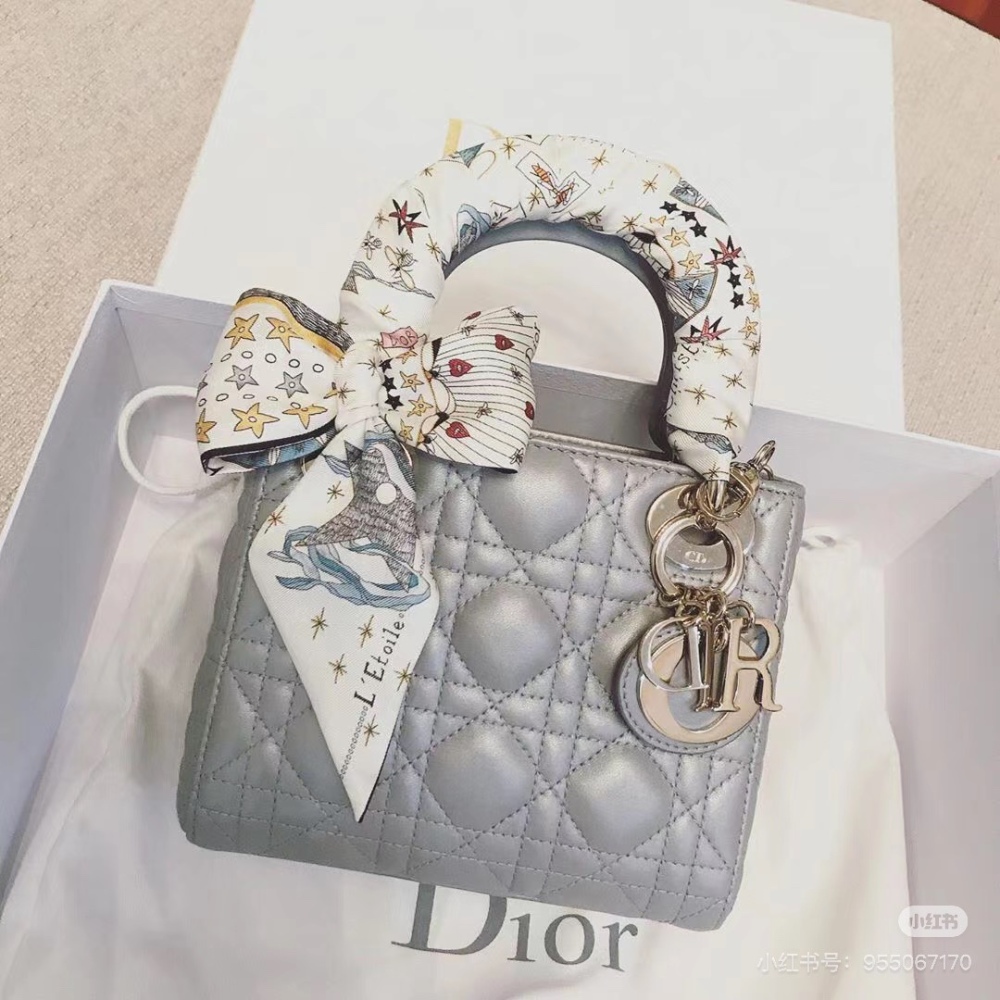 Dior Three Grid Pearl Grey