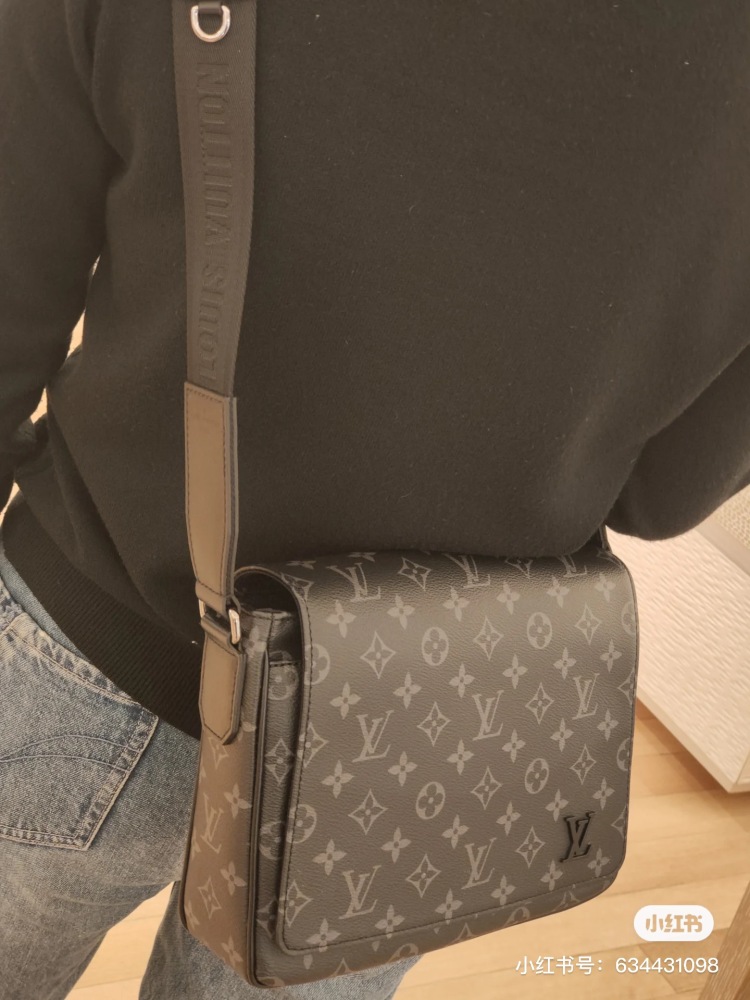 LV Black Flower Postman Bag