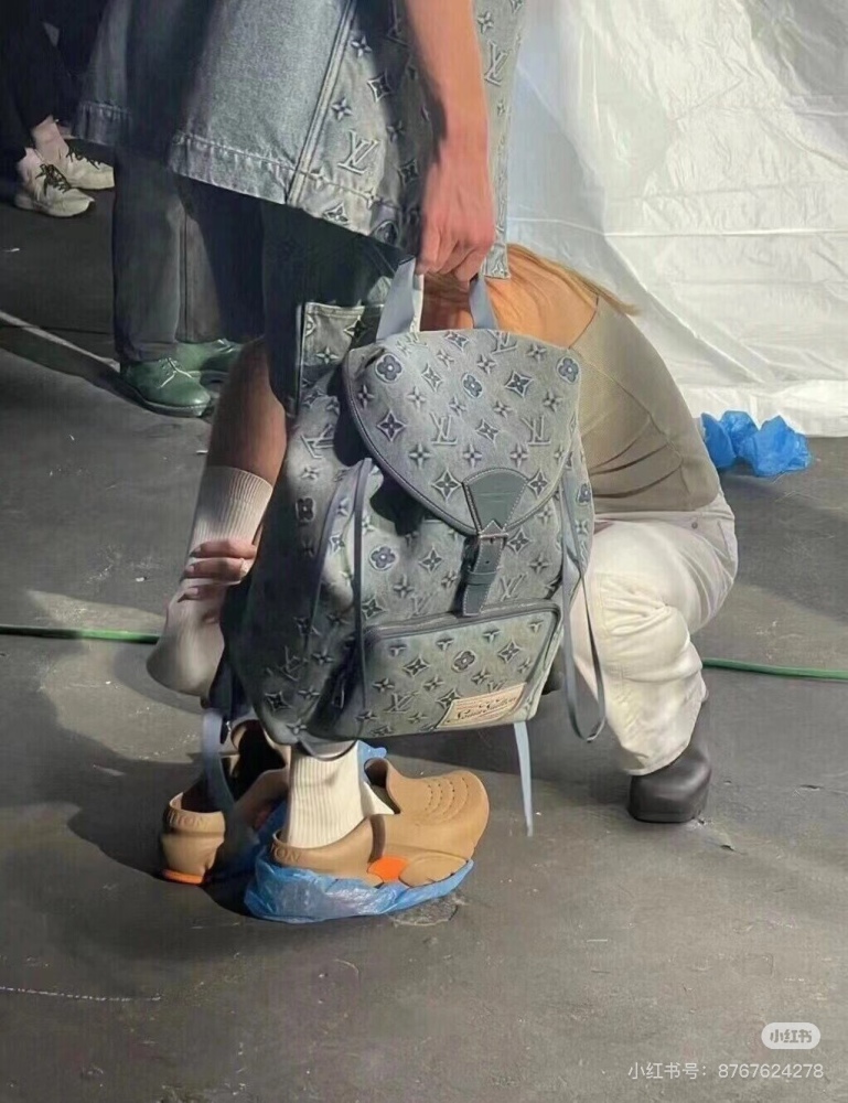 LV denim denim backpack