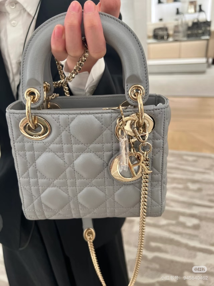 Dior Three Grid Pearl Grey