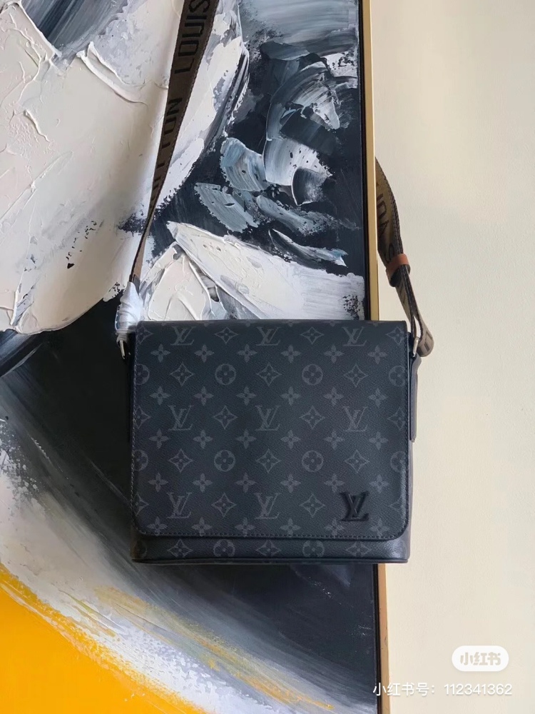 LV Black Flower Postman Bag