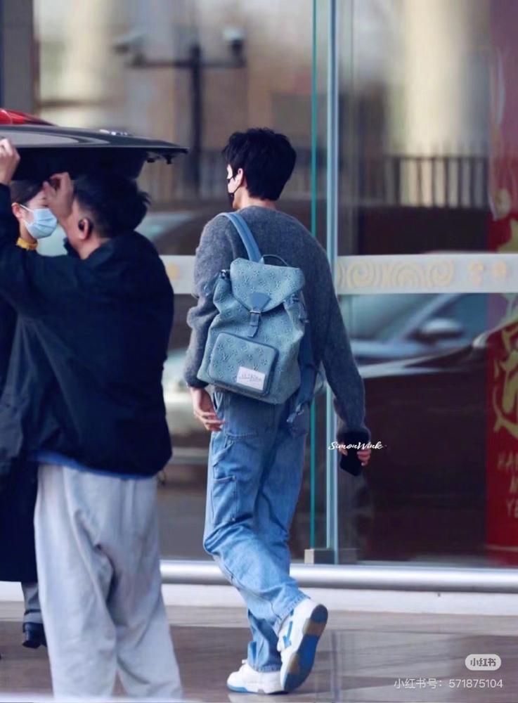 LV denim denim backpack