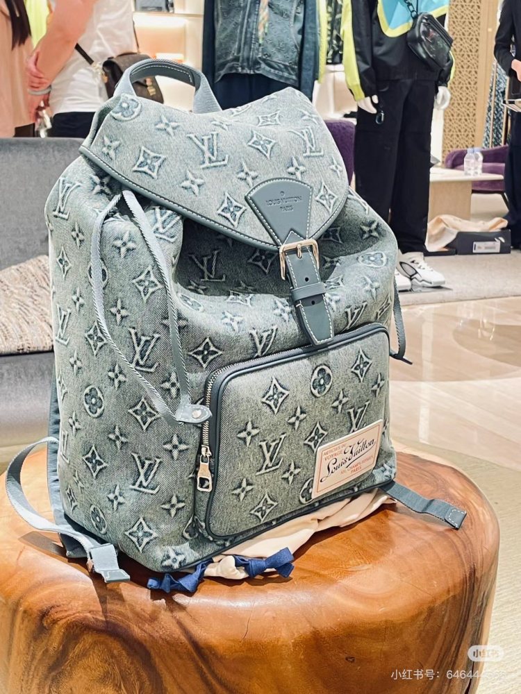 LV denim denim backpack