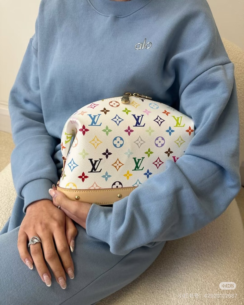 LV White Makeup Bag