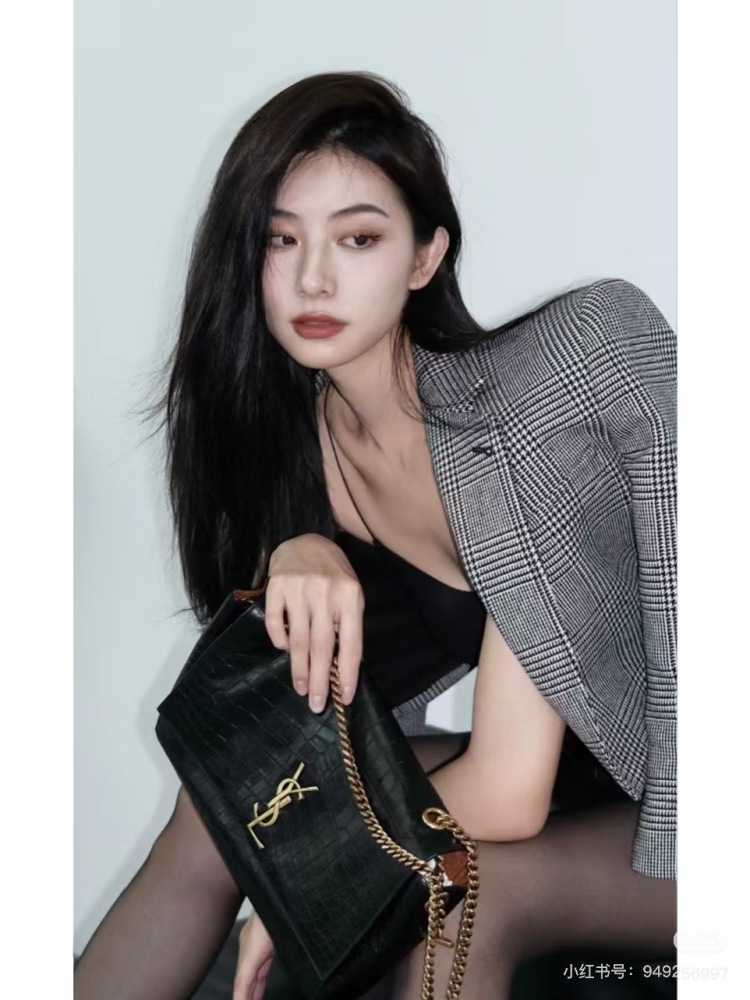 YSL double-sided crocodile/caramel