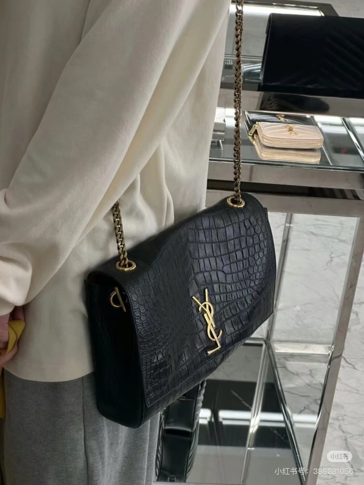 YSL double-sided crocodile/caramel