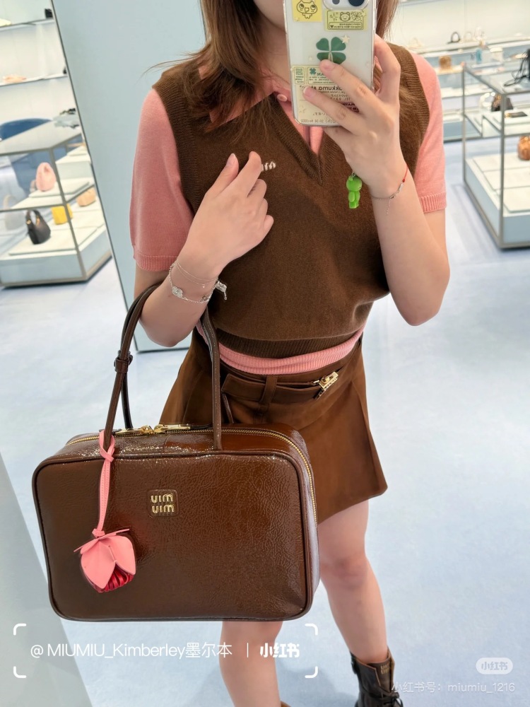 Miumiu patent leather briefcase