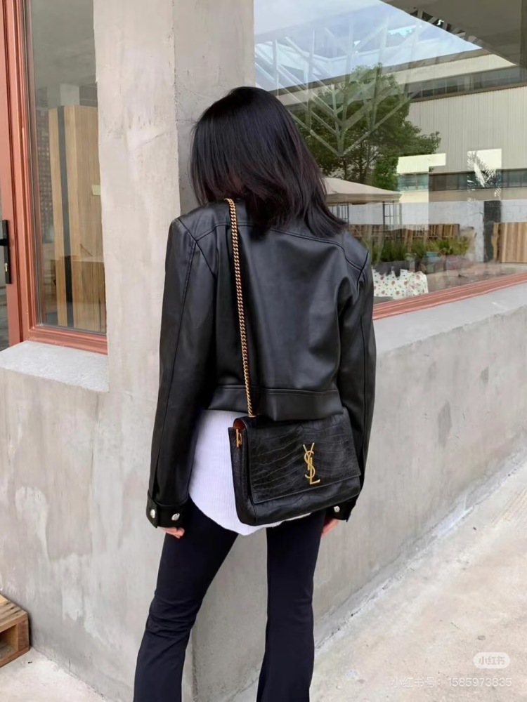 YSL double-sided crocodile/caramel
