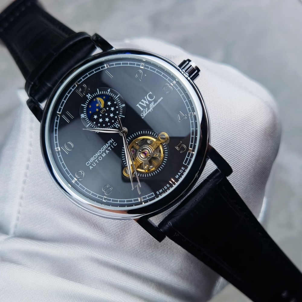 IWC Sun Moon Star Hollow Fully Automatic Mechanical Movement Men's Watch