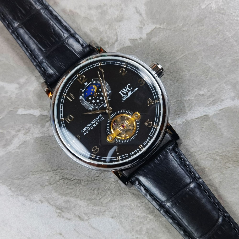 IWC Sun Moon Star Hollow Fully Automatic Mechanical Movement Men's Watch