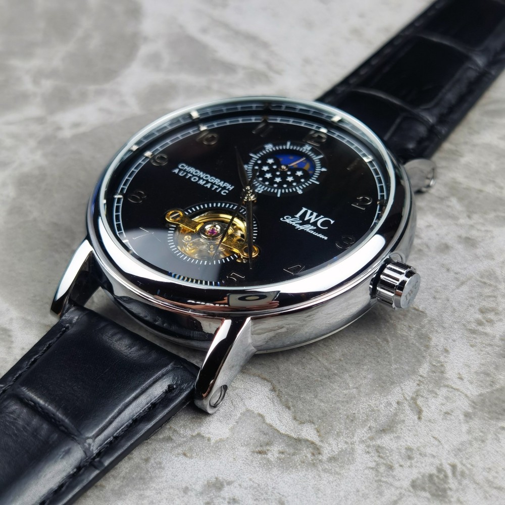 IWC Sun Moon Star Hollow Fully Automatic Mechanical Movement Men's Watch