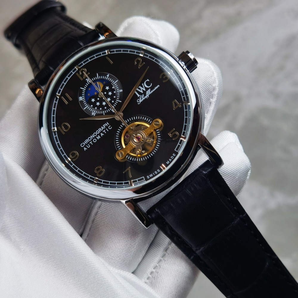 IWC Sun Moon Star Hollow Fully Automatic Mechanical Movement Men's Watch