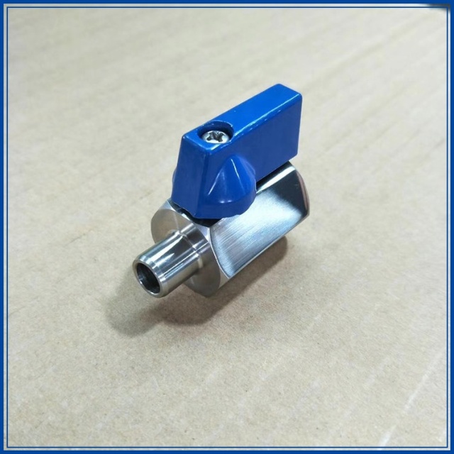 stainless steel welding hose ball valve mini valve with barb on one end and the other end for welding welding ball valve