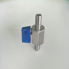 customisable stainless steel mini ball valve with barbs on both sides ball valve for hose connector