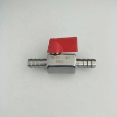 customisable stainless steel mini ball valve with barbs on both sides ball valve for hose connector