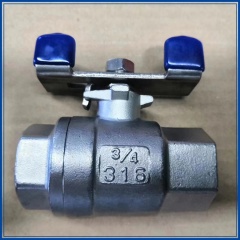 stainless steel 2 PC ball valve with butterfly handle