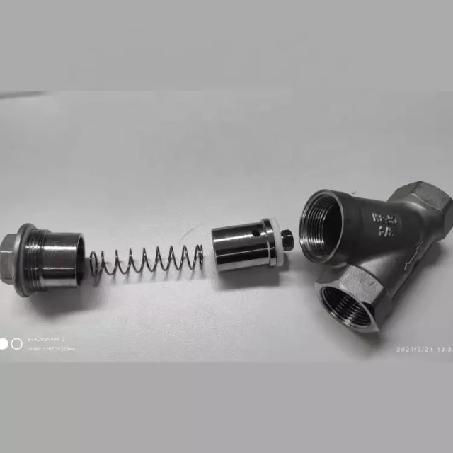 STAINLESS STEEL Y-SPRING CHECK VALVE CF8/CF8M Stainless Steel Y Type Spring Check Valve Thread End Y Type Spring Check Valve stainless steel 304 316 Y-strainer