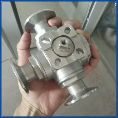 Stainless Steel Sanitary DN50/2 inch Threaded 3 Way Ball Valve L type T type 3 Way Tri-Clamp Ball Valve