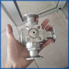 Stainless Steel Sanitary DN50/2 inch Threaded 3 Way Ball Valve L type T type 3 Way Tri-Clamp Ball Valve