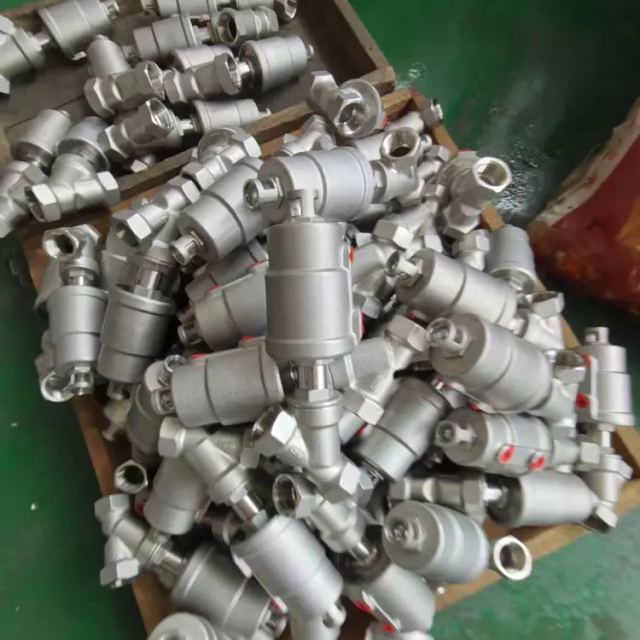 straight through stainless steel pneumatic angle seat valve