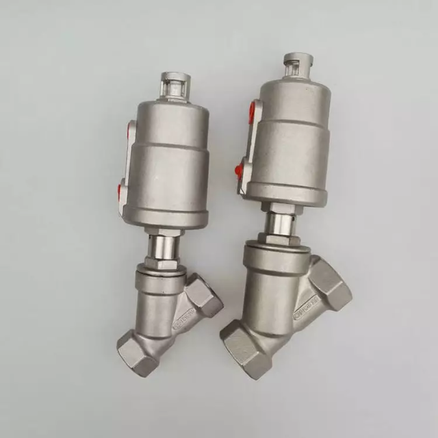 straight through stainless steel pneumatic angle seat valve