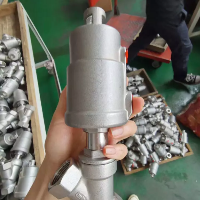 straight through stainless steel pneumatic angle seat valve