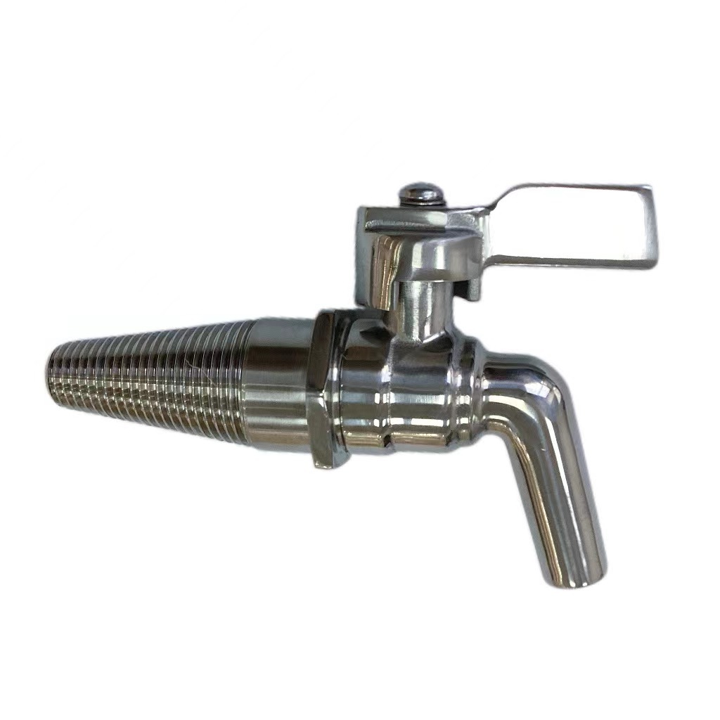 304 Stainless Steel Tapered Thread Oak Barrel Tap - Food Grade Conical Thread Spigot for Wine & Beer Dispensing Beverage Dispenser Faucet with Cone Thread