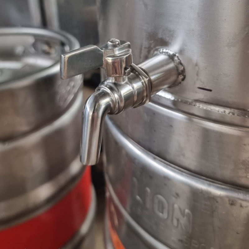 Stainless Steel 304 Homebrewing Beer Tap – 3/8", 1/2", 3/4", 1"Beverage Dispenser Faucet with O Gasket and Nut