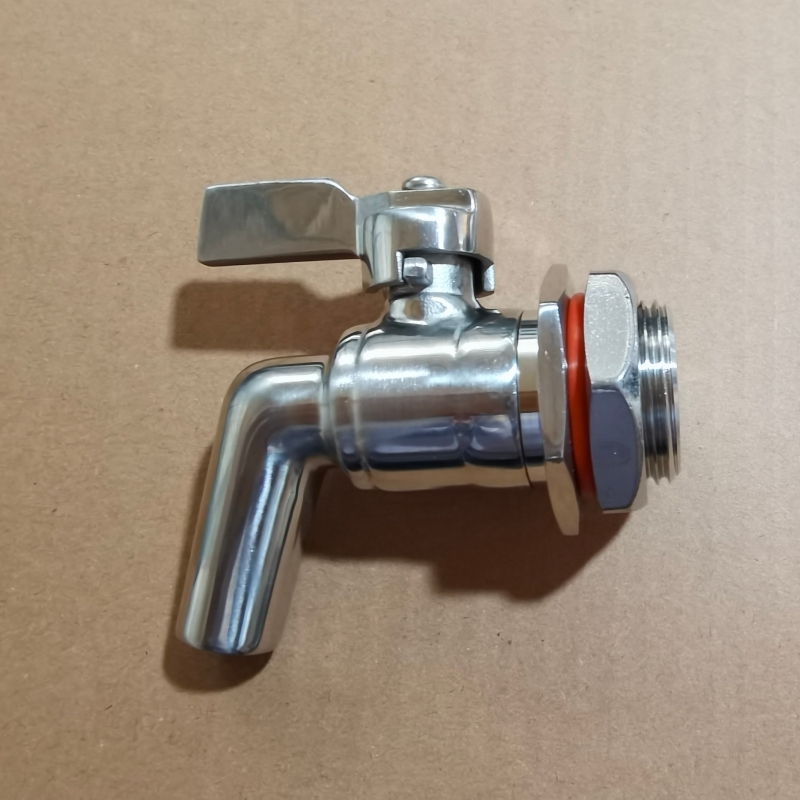 Stainless Steel 304 Homebrewing Beer Tap – 3/8", 1/2", 3/4", 1"Beverage Dispenser Faucet with O Gasket and Nut