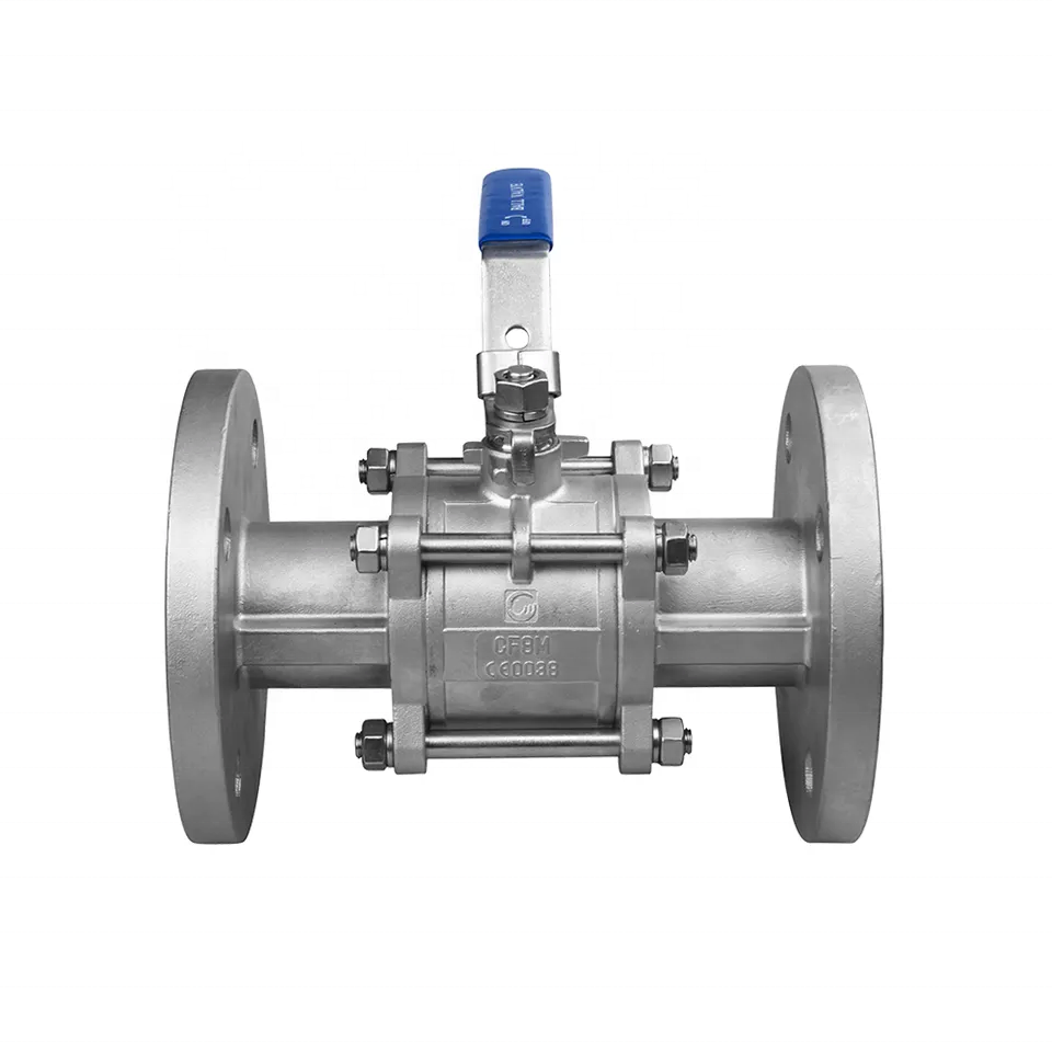 stainless steel 304 316 3PC flanged ball valve