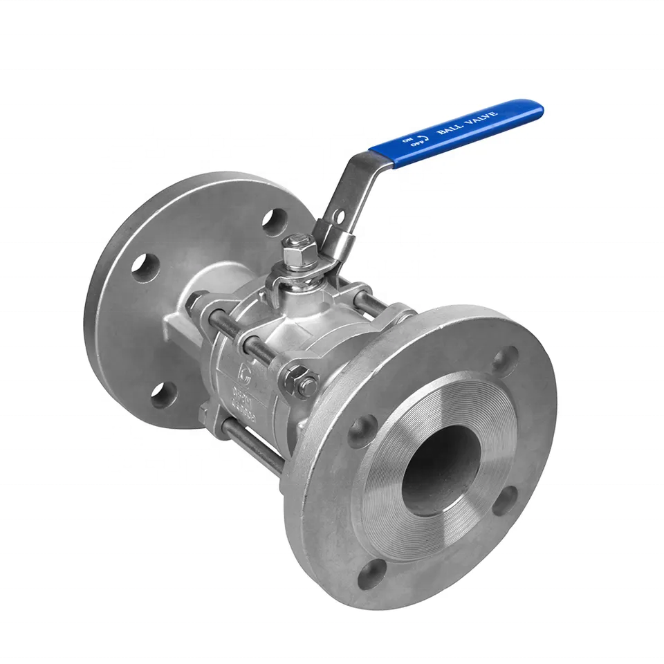 stainless steel 304 316 3PC flanged ball valve