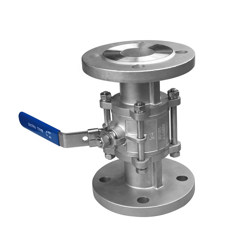 stainless steel 304 316 3PC flanged ball valve