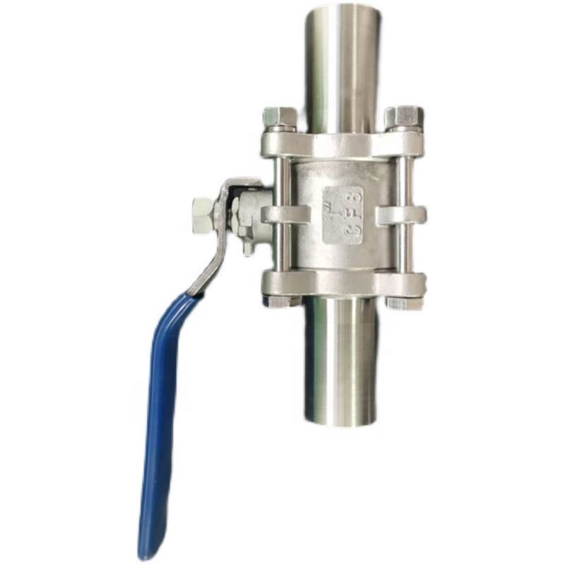 Custom Hot Sale High Quality Stainless Steel 304 316 3PCS Long Butt Weld End Ball Valve