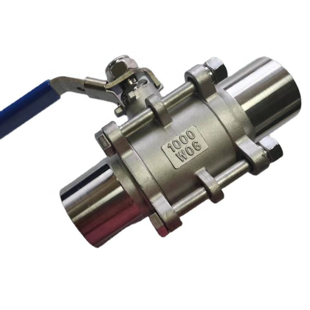 Custom Hot Sale High Quality Stainless Steel 304 316 3PCS Long Butt Weld End Ball Valve