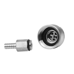 Stainless Steel Carbonation Cap Counter Pressure Bottle Filling with 5/16" Barb Ball Lock Type CO2 Coupling Carbonate Soda Beer