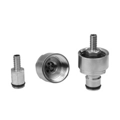 Stainless Steel Carbonation Cap Counter Pressure Bottle Filling with 5/16" Barb Ball Lock Type CO2 Coupling Carbonate Soda Beer