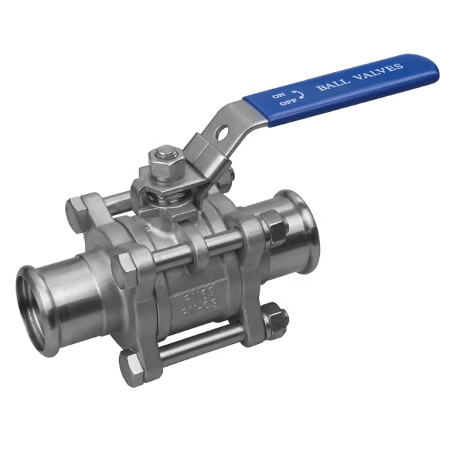 Custom Hot Sale High Quality Stainless Steel 304 316 3PCS Press End Ball Valve